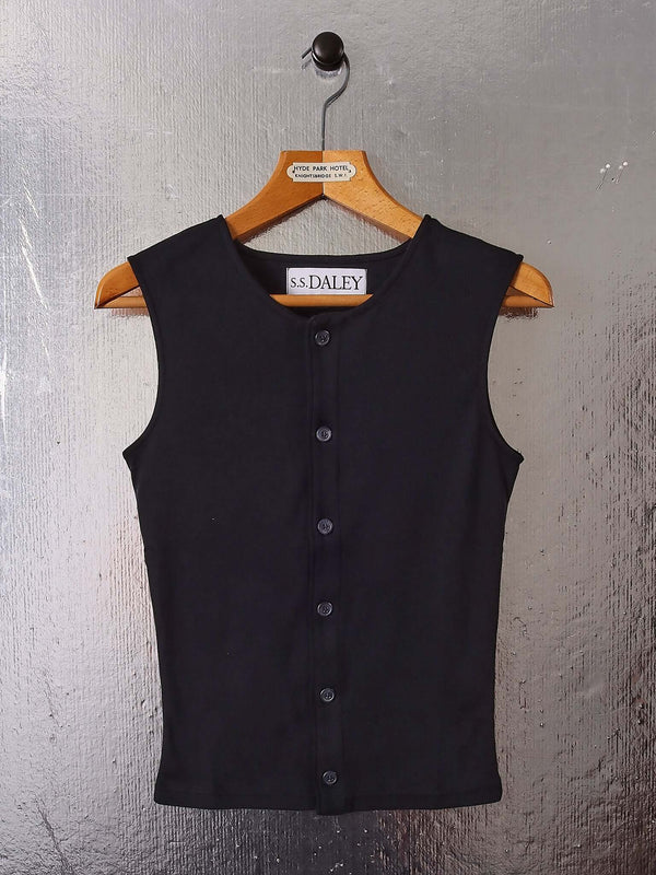 Cian Buttoned Top - Black alternate view