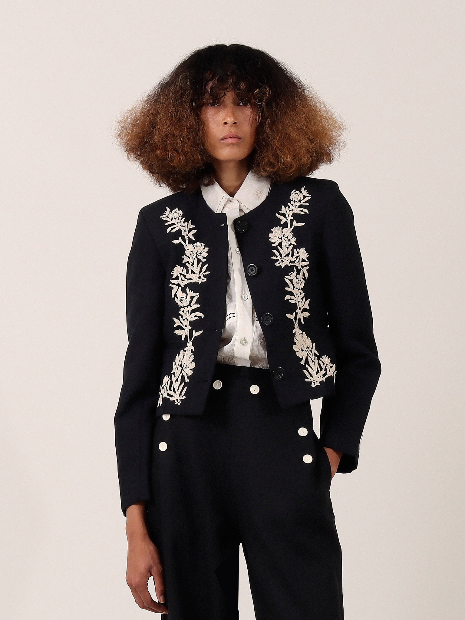 Cordelia Cropped Jacket — Black