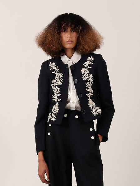 Cordelia Cropped Jacket — Black — S.S.DALEY