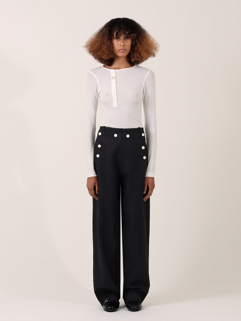 Mariner Buttoned Trousers — Black