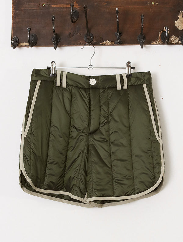 'Durham' Quilted Shorts - Green - Archival Sale