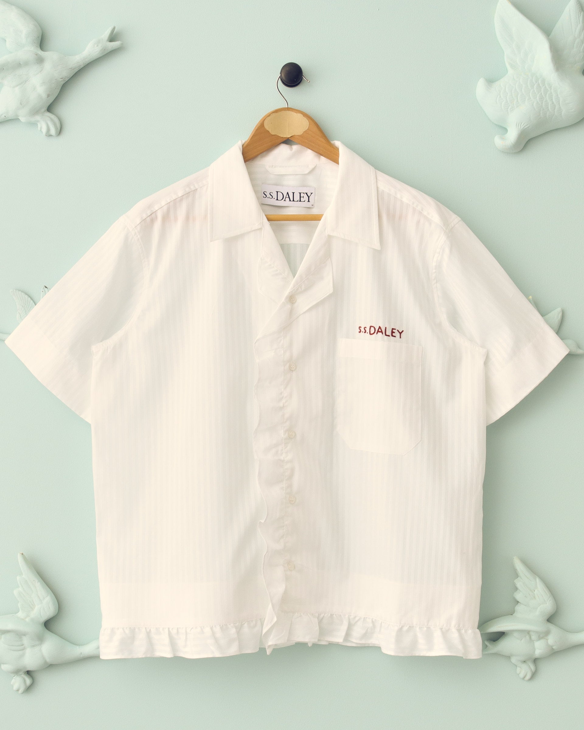 'Oxford' Pillowcase shirt- White Stripe