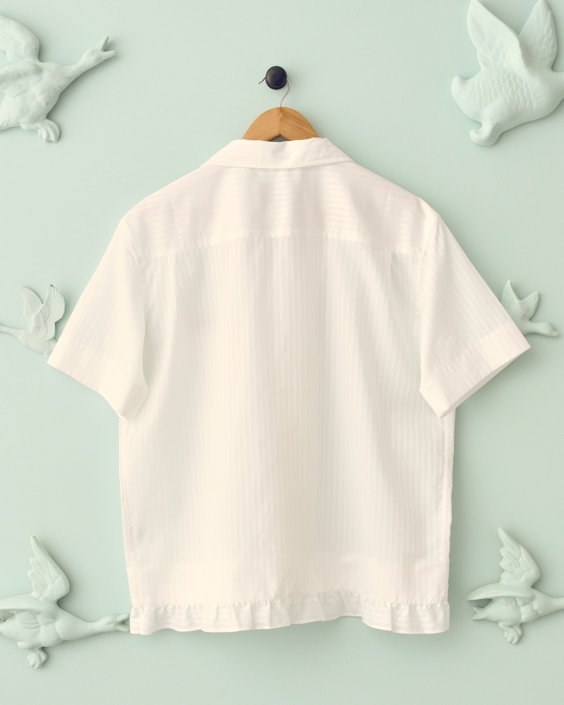 'Oxford' Pillowcase shirt- White Stripe