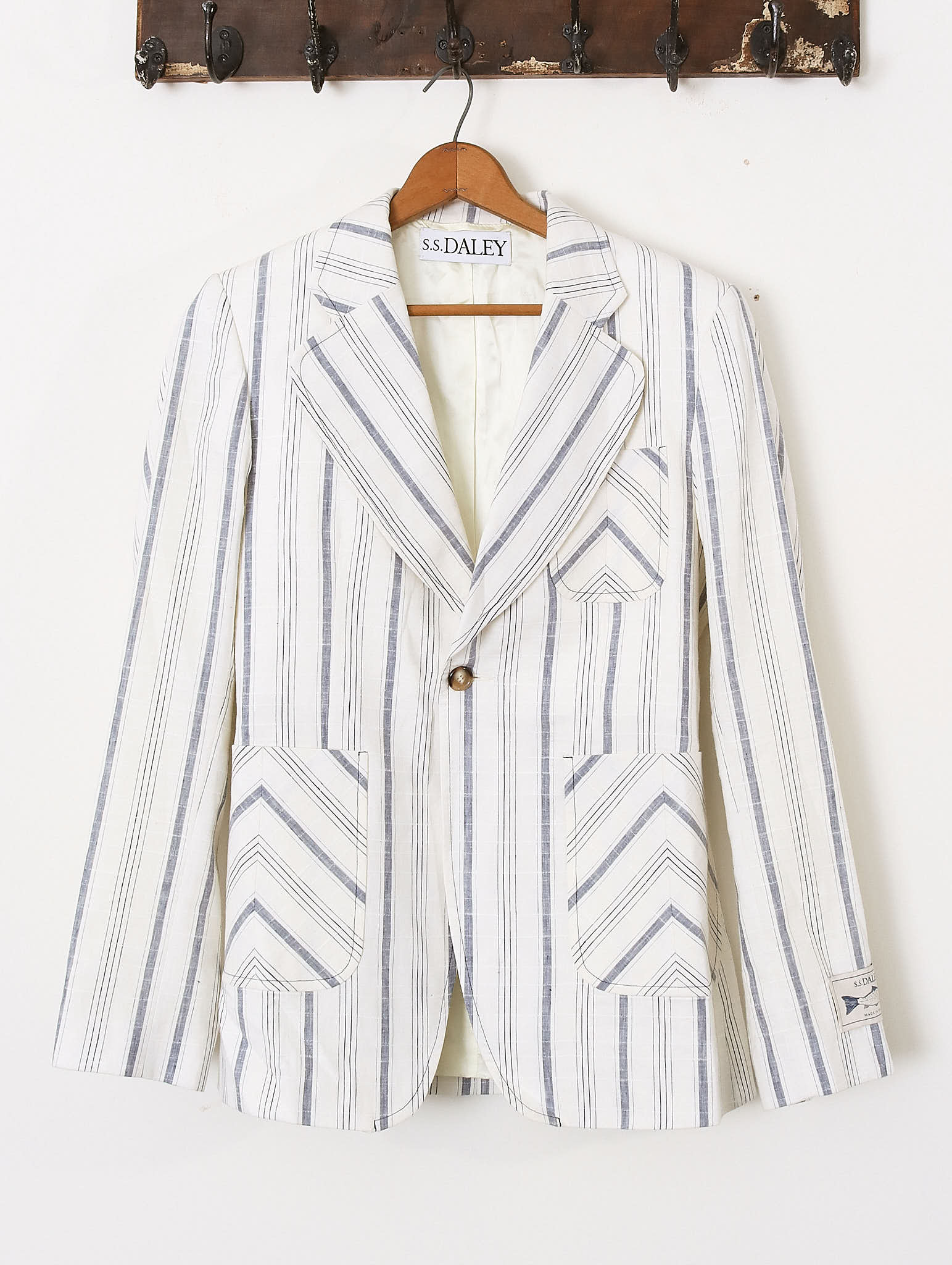 'Perry' Linen Tailored Jacket - Striped - Archival Sale