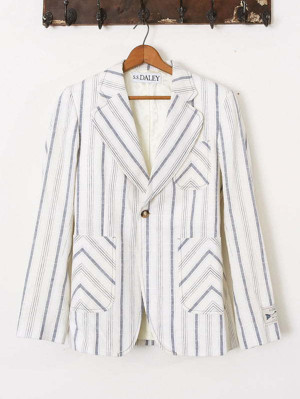 'Perry' Linen Tailored Jacket - Striped - Archival Sale