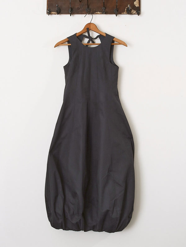 'Aisling' Open-back Balloon Dress - Navy - Archival Sale