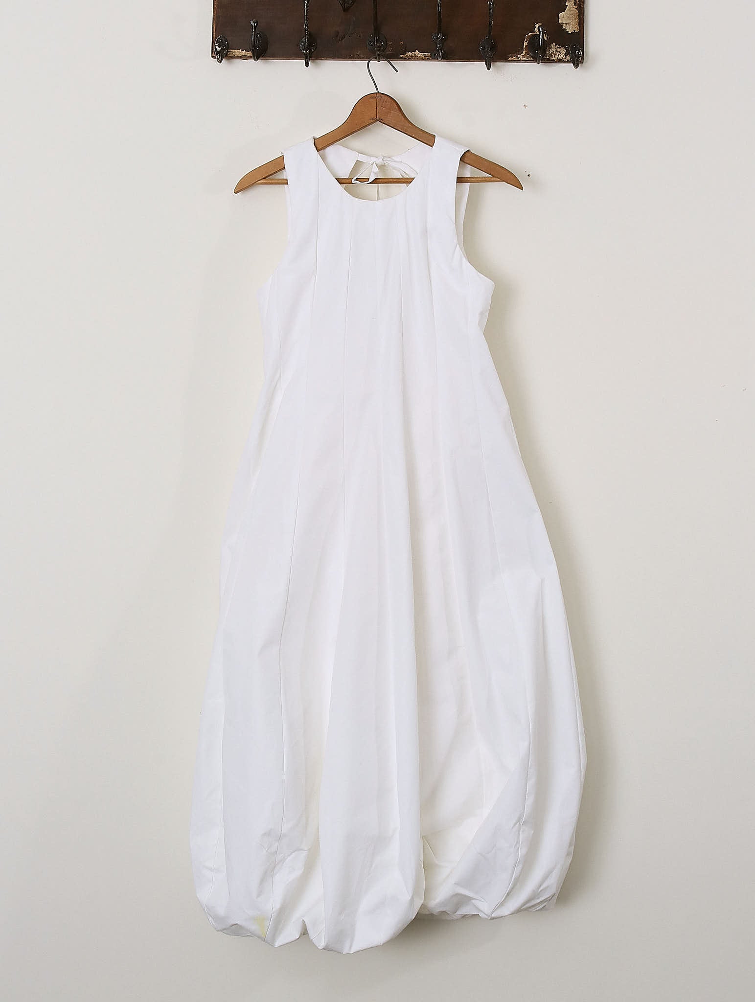 'Aisling' Open-back Balloon Dress - White - Archival Sale