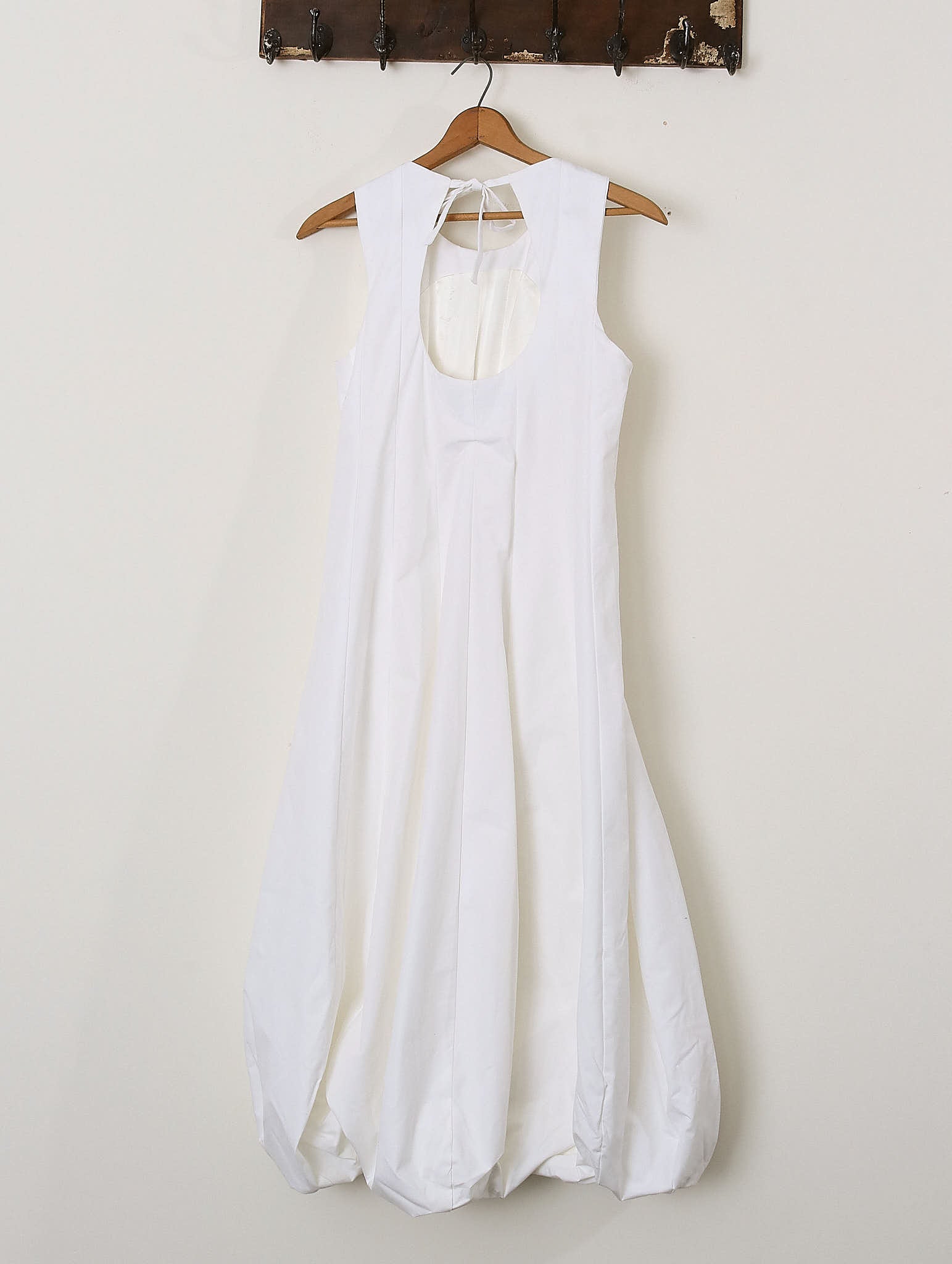 'Aisling' Open-back Balloon Dress - White - Archival Sale