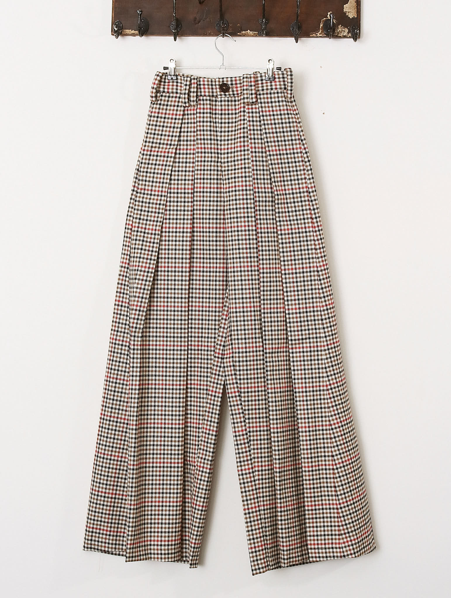 'Alexander' Wide Leg Trouser - Checkered - Archival Sale