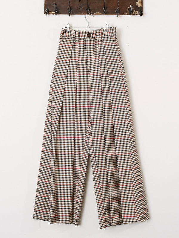 'Alexander' Wide Leg Trouser - Checkered - Archival Sale