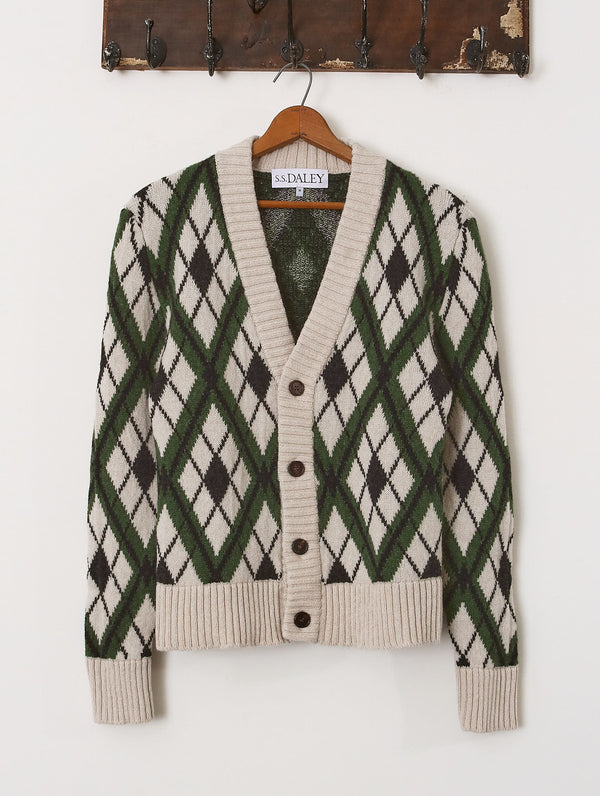 'Ellison' Argyle Cardigan - Green - Archival Sale