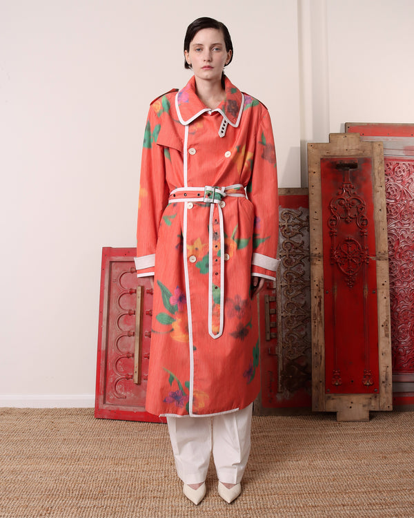 Sophia' Trench Coat - Floral
