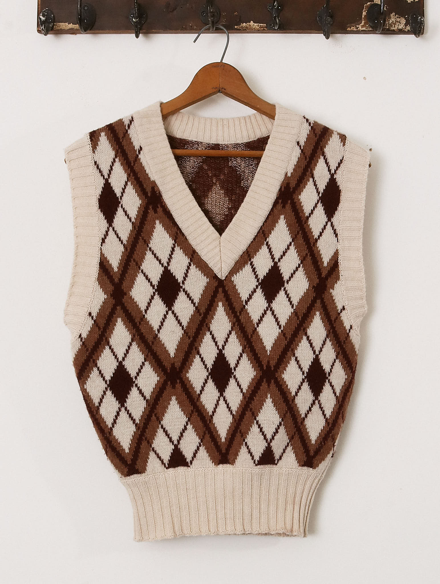 'Jupp' Diamond Vest - Ecru -  Archival Sale