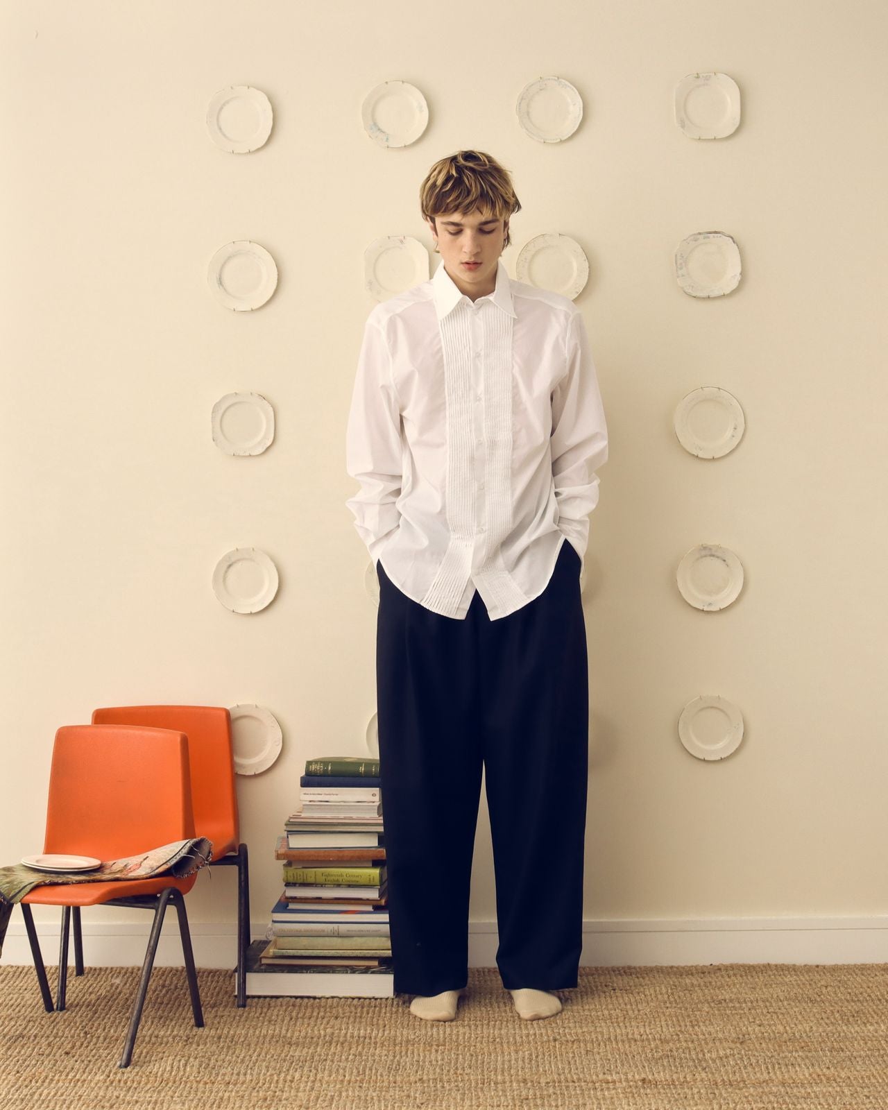 'Hall' hand pleated shirt